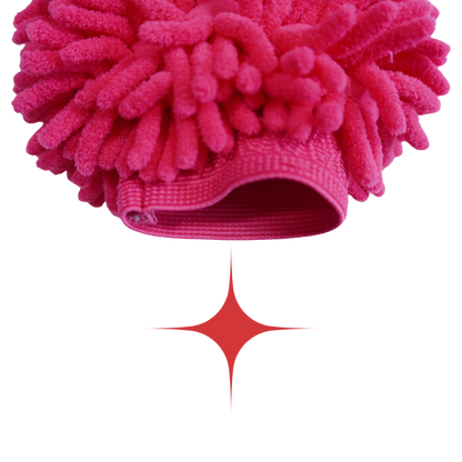 Mănușă Spălare Auto Chenille – Roz/Fucsia (izolată pe interior)