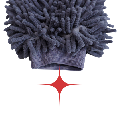 Mănușă Spălare Auto Chenille – Gri (izolată pe interior)