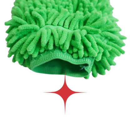 Mănușă Spălare Auto Chenille – Verde (izolată pe interior)