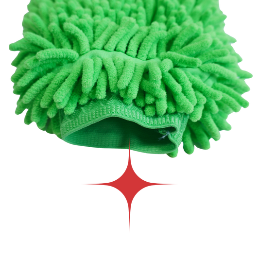 Mănușă Spălare Auto Chenille – Verde (izolată pe interior)