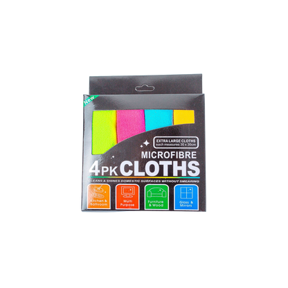 Set 4 Lavete din Microfibra 30x30 cm – Multicolor (roz, albastru, galben, verde)